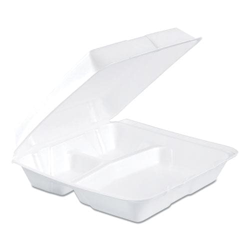 Dart Foam Hinged Lid Container Performer Perforated Lid 9 X 9.4 X 3 White 100/bag 2 Bag/carton - Food Service - Dart®