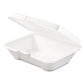 Dart Foam Hinged Lid Containers 1-compartment 6.4 X 9.3 X 2.9 White 100/pack 2 Packs/carton - Food Service - Dart®