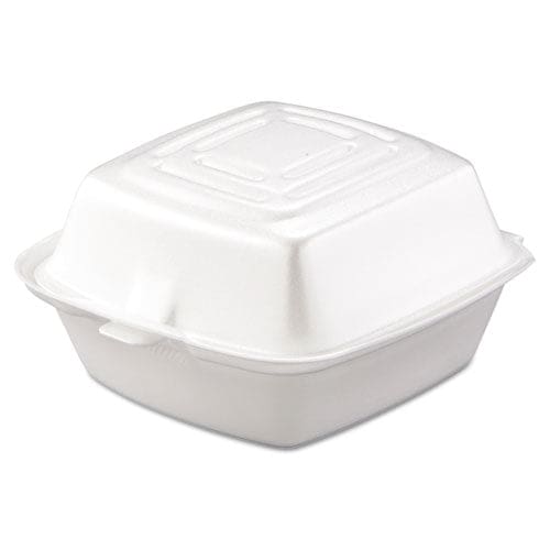 Dart Foam Hinged Lid Containers 5.38 X 5.5 X 2.88 White 500/carton - Food Service - Dart®