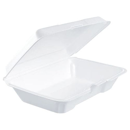 Dart Foam Hinged Lid Containers 6.4 X 9.3 X 2.6 White 200/carton - Food Service - Dart®