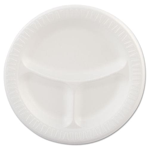 Dart Laminated Foam Plates 3-compartment 9 Dia White 125/pack 4 Packs/carton - Food Service - Dart®