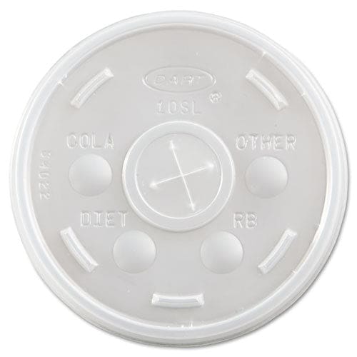 Dart Plastic Cold Cup Lids Fits 10 Oz Cups Translucent 100 Pack 10 Packs/carton - Food Service - Dart®