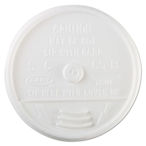 Dart Plastic Lids Fits 12 Oz To 24 Oz Hot/cold Foam Cups Sip-thru Lid White 100/pack 10 Packs/carton - Food Service - Dart®