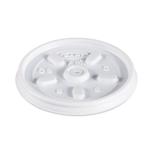 Dart Plastic Lids For Foam Containers Vented Fits 3.5-6 Oz White 100/pack 10 Packs/carton - Food Service - Dart®