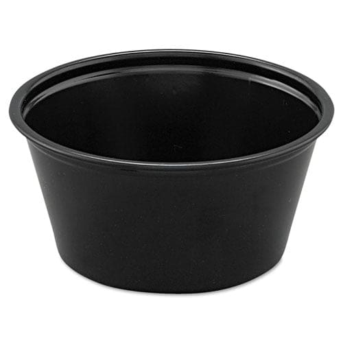 Dart Polystyrene Portion Cups 2 Oz Black 250/bag 10 Bags/carton - Food Service - Dart®
