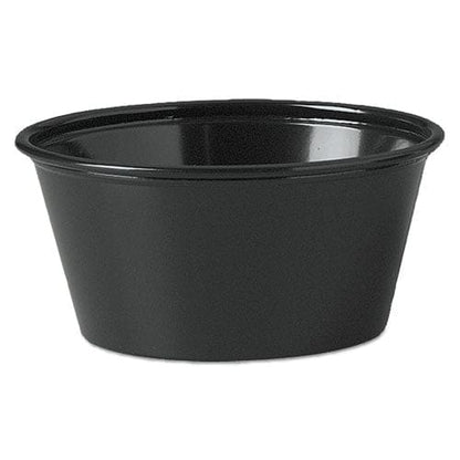 Dart Polystyrene Portion Cups 3.25 Oz Black 250/bag 10 Bags/carton - Food Service - Dart®