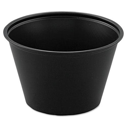 Dart Polystyrene Portion Cups 4 Oz Black 250/bag 10 Bags/carton - Food Service - Dart®