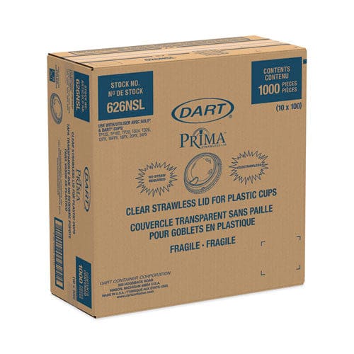 Dart Prima Strawless Plastic Lids Fits 12 Oz To 26 Oz Cups Clear 1,000/carton - Food Service - Dart®