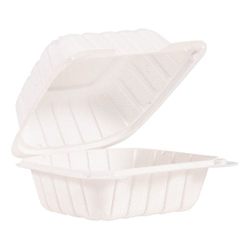 Dart Proplanet Hinged Lid Containers 6 X 6.3 X 3.3 White Plastic 400/carton - Food Service - Dart®