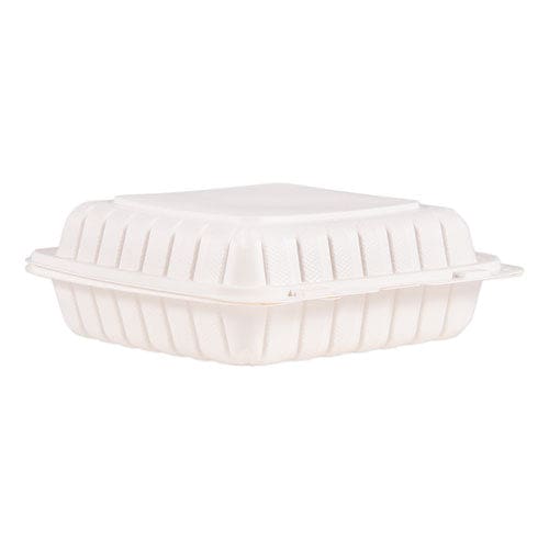 Dart Proplanet Hinged Lid Containers Single Compartment 9 X 8.8 X 3 White Plastic 150/carton - Food Service - Dart®
