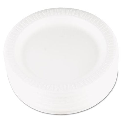 Dart Quiet Classic Laminated Foam Dinnerware Plate 9 Dia White 125/pack 4 Packs/carton - Food Service - Dart®