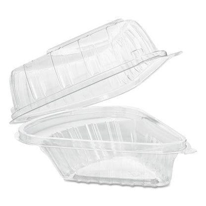 Dart Showtime Clear Hinged Containers Pie Wedge 6.67 Oz 6.1 X 5.6 X 3 Clear Plastic 125/pack 2 Packs/carton - Food Service - Dart®