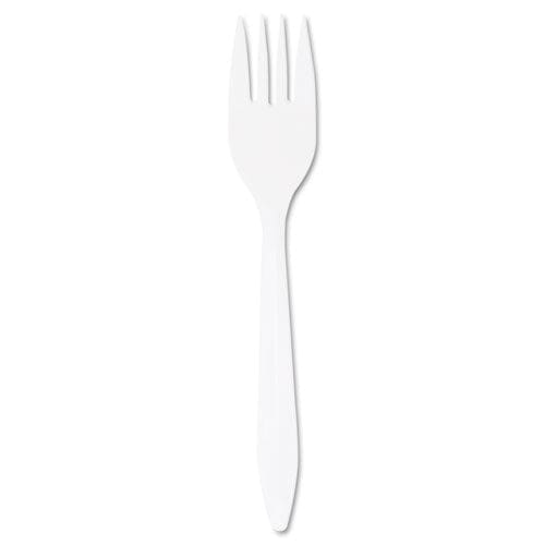 Dart Style Setter Mediumweight Plastic Forks White 1000/carton - Food Service - Dart®
