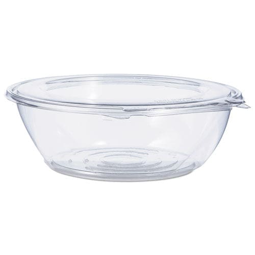 Dart Tamper-resistant Tamper-evident Bowls With Flat Lid 48 Oz 8.9 Diameter X 2.8h Clear Plastic 100/carton - Food Service - Dart®