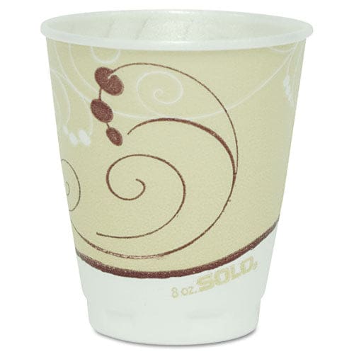 Dart Trophy Plus Dual Temperature Insulated Cups In Symphony Design 16 Oz Beige 50/pack 15 Packs/carton - Food Service - Dart®