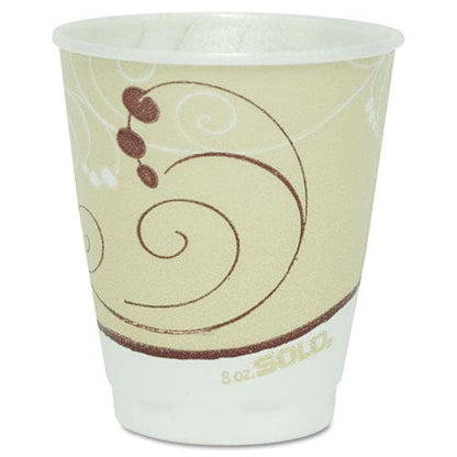 Dart Trophy Plus Dual Temperature Insulated Cups In Symphony Design 8 Oz Beige 100/pack - Food Service - Dart®