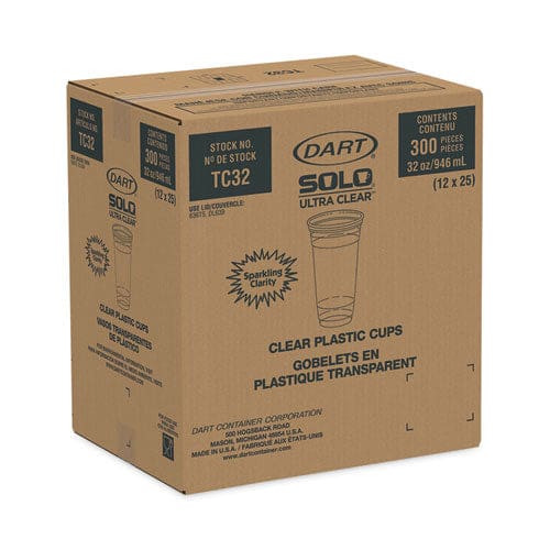 Dart Ultra Clear Pete Cold Cups 32 Oz Clear 300/carton - Food Service - Dart®