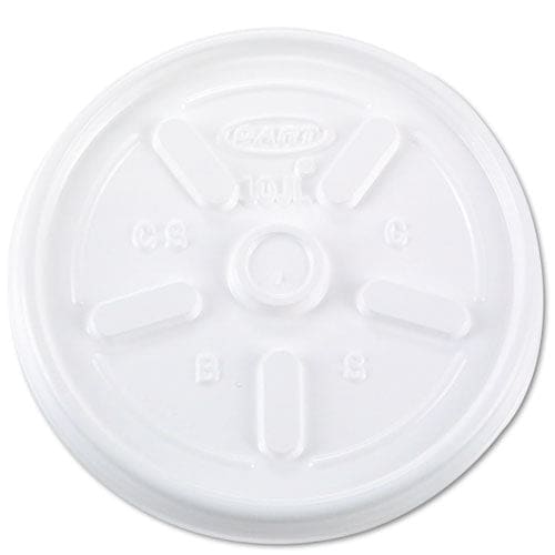 Dart Vented Plastic Hot Cup Lids 10 Oz Cups White 1,000/carton - Food Service - Dart®