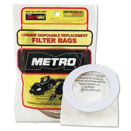 DataVac Replacement Bags For Handheld Steel Vacuum/blower 5/pack - Janitorial & Sanitation - DataVac®