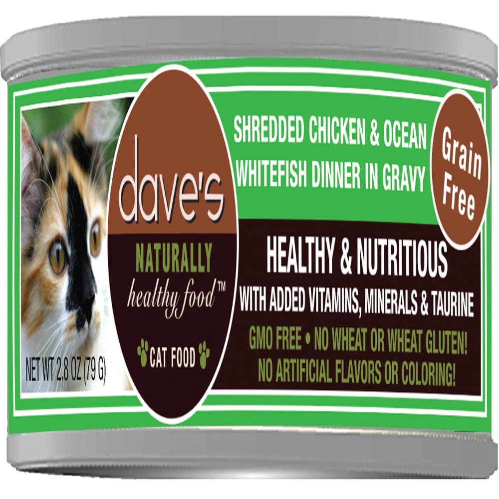 Dave Cat Grain Free Shredded Chicken N Whfsh 2.8O Daves (Case Of 24) - 2.8 Oz - Pet Supplies - Dave