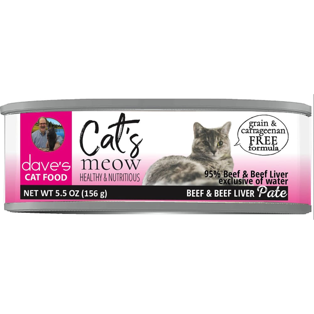 Daves Cat?s Meow 95% Beef and Beef Liver Pat? 5. oz. (Case of 24) - Pet Supplies - Daves