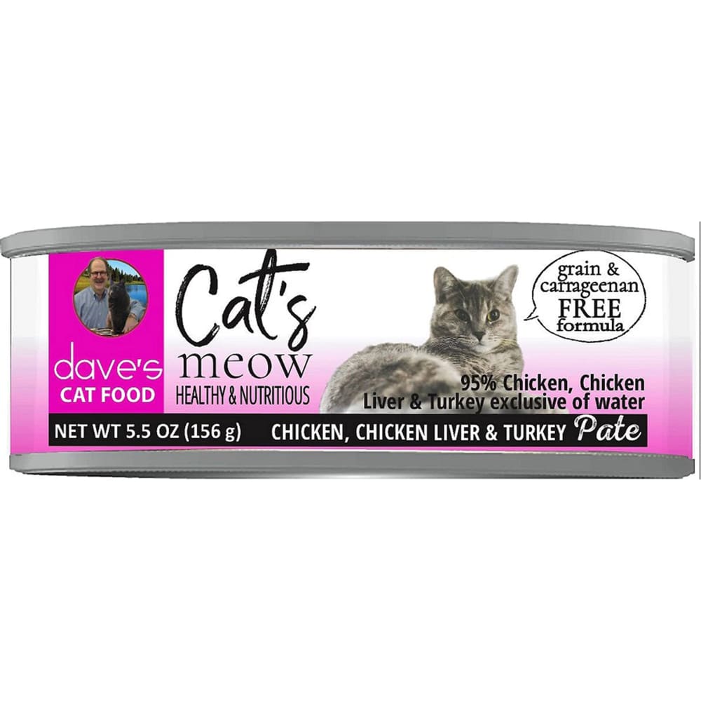 Daves Cat?s Meow 95% Chicken and Chicken Liver Pat? 5.5oz. (Case of 24) - Pet Supplies - Daves