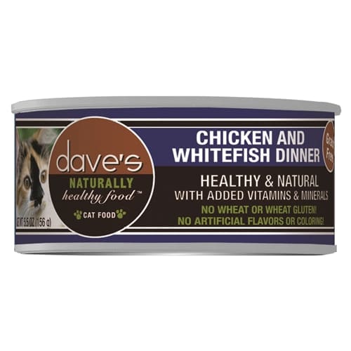 Daves Naturally Healthy Cat Food; Chicken and White Fish Dinner 5.5Oz (Case Of 24) - Pet Supplies - Daves