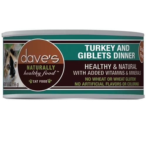 Daves Naturally Healthy Cat Food; Turkey and Giblets Dinner 5.5Oz (Case Of 24) - Pet Supplies - Daves