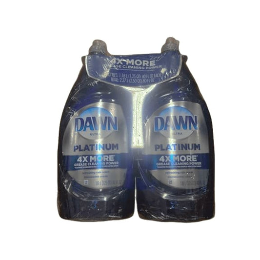 Dawn Platinum Refreshing Rain Dishwashing Liquid Dish Soap, 2 pk./40 fl. oz. - ShelHealth.Com