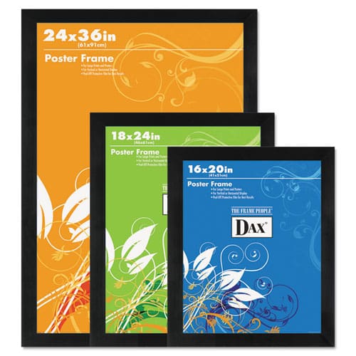 DAX Black Solid Wood Poster Frames With Plastic Window Wide Profile 16 X 20 - Office - DAX®