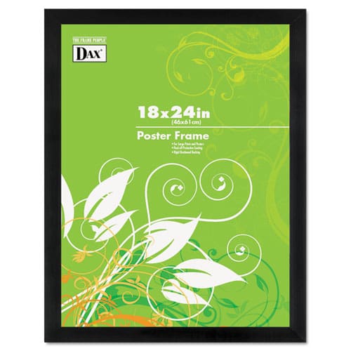 DAX Black Solid Wood Poster Frames With Plastic Window Wide Profile 18 X 24 - Office - DAX®