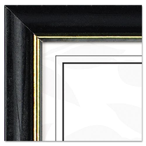 DAX Two-tone Document/diploma Frame Wood 8.5 X 11 Black With Gold Leaf Trim - Office - DAX®