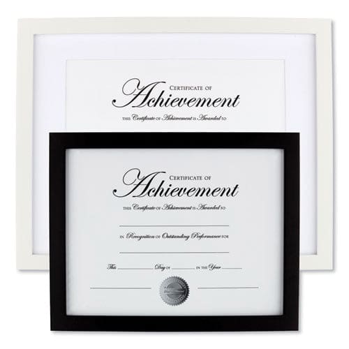 DAX Wood Gallery Frame With Beveled Mat 11 X 14 White - Office - DAX®