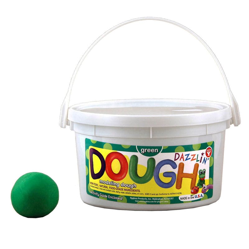 Dazzlin Dough Green 3 Lb Tub (Pack of 3) - Dough & Dough Tools - Hygloss Products Inc.