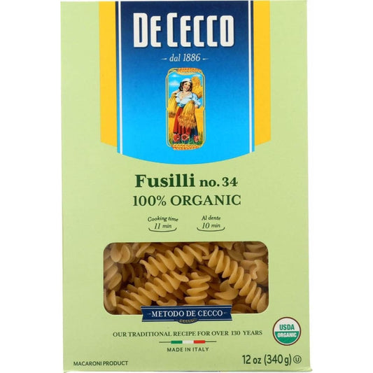 DE CECCO DE CECCO Pasta Fusilli Org, 12 oz