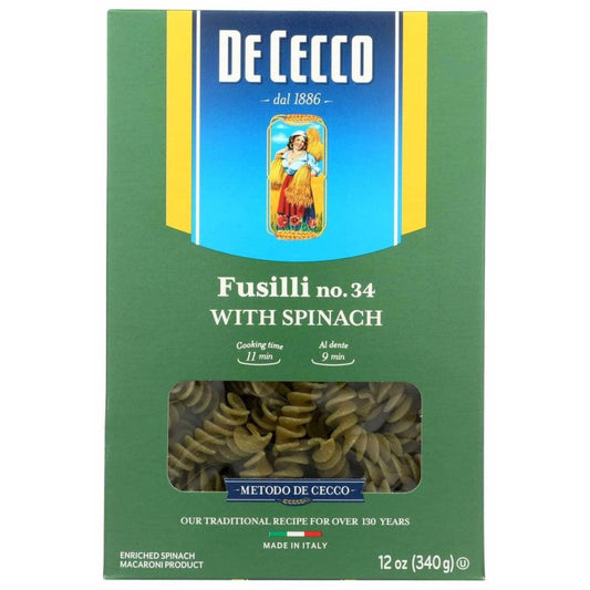 DE CECCO DE CECCO Pasta Spnch Fusilli, 12 oz