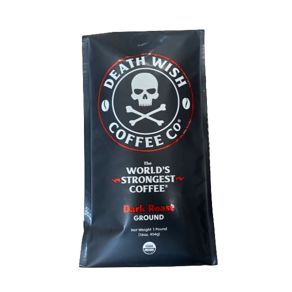 Death Wish Death Wish Coffee Organic, Fair-Trade, Arabica, Robusta, Dark Roast Ground Coffee, 16 Oz, Bag
