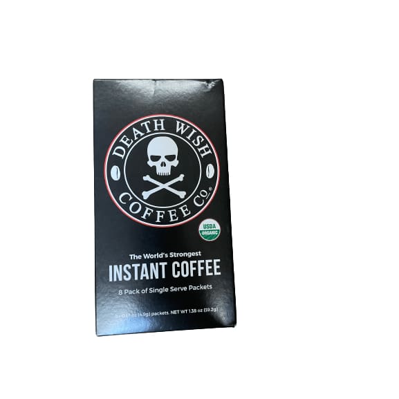 Death Wish Death Wish Coffee, Organic, World's Strongest Coffee, Instant Packets, 8 ct, Box