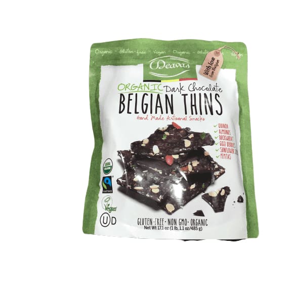Deavas Belgian Thins Organic Dark Chocolate, 17.7 oz. - ShelHealth.Com