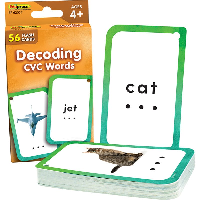 Decoding Cvc Words Flash Cards (Pack of 10) - Sight Words - Teacher Created Resources