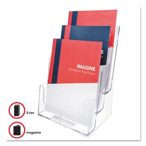 deflecto 3-compartment Docuholder Magazine Size 9.5w X 6.25d X 12.63 Clear - Office - deflecto®