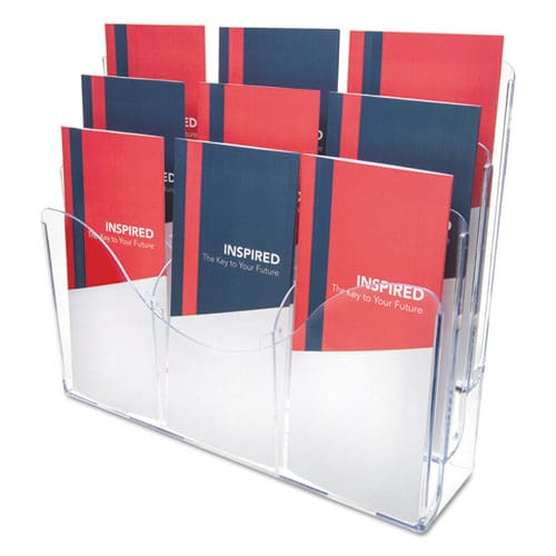 deflecto 3-tier Document Organizer W/6 Removable Dividers 14w X 3.5d X 11.5h Clear - Office - deflecto®