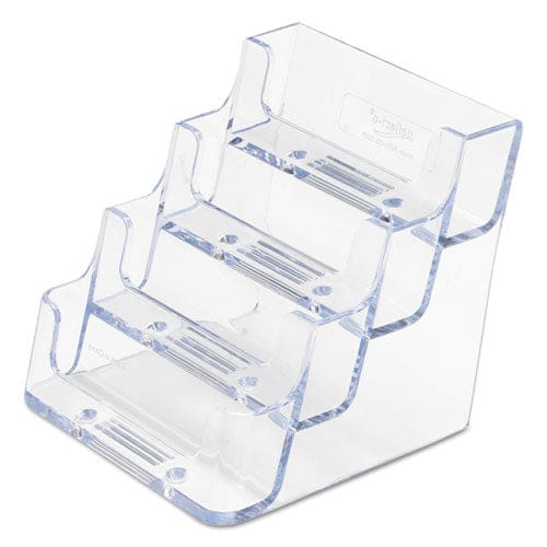 deflecto 4-pocket Business Card Holder Holds 200 Cards 3.94 X 3.5 X 3.75 Plastic Clear - Office - deflecto®