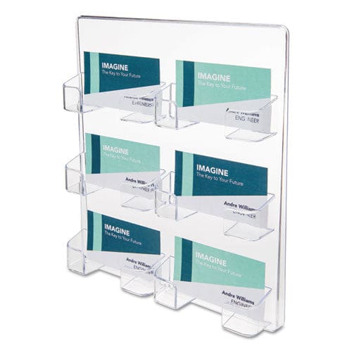 deflecto 8-pocket Business Card Holder Holds 400 Cards 7.78 X 3.5 X 3.38 Plastic Clear - Office - deflecto®