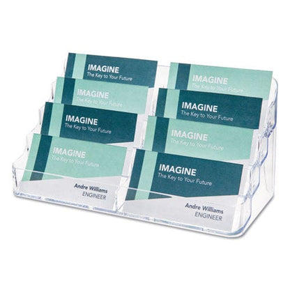 deflecto 8-pocket Business Card Holder Holds 400 Cards 7.78 X 3.5 X 3.38 Plastic Clear - Office - deflecto®