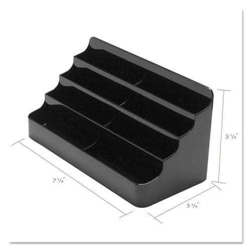 deflecto 8-tier Recycled Business Card Holder Holds 400 Cards 7.88 X 3.88 X 3.38 Plastic Black - Office - deflecto®