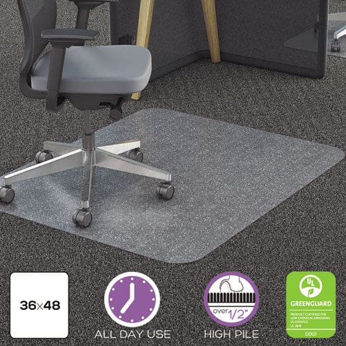 deflecto All Day Use Chair Mat - All Carpet Types 36 X 48 Rectangular Clear - Furniture - deflecto®