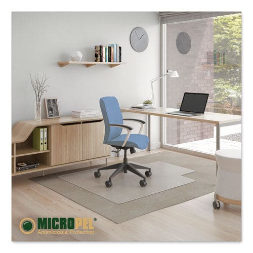 deflecto Antimicrobial Chair Mat Medium Pile Carpet 53 X 45 Lipped Clear - Furniture - deflecto®