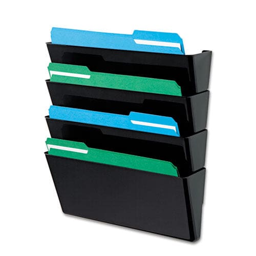 deflecto Docupocket Stackable Four-pocket Wall File 4 Sections Letter Size 13 X 4 Smoke - Office - deflecto®
