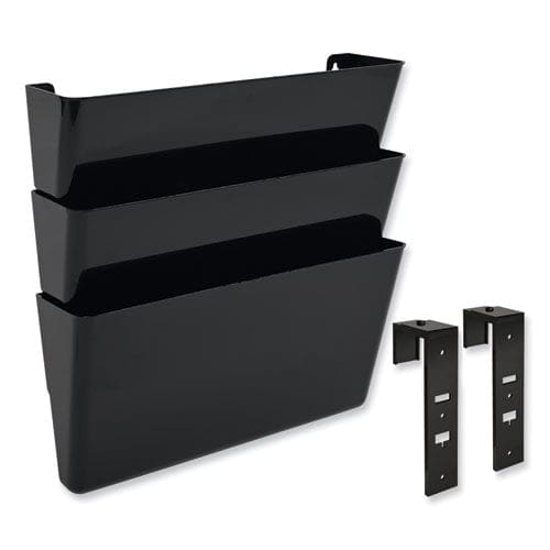 deflecto Docupocket Stackable Three-pocket Partition Wall File 3 Sections Letter Size 13 X 4 Black - Office - deflecto®